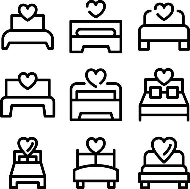 床标或标志孤立标志符号图片下载