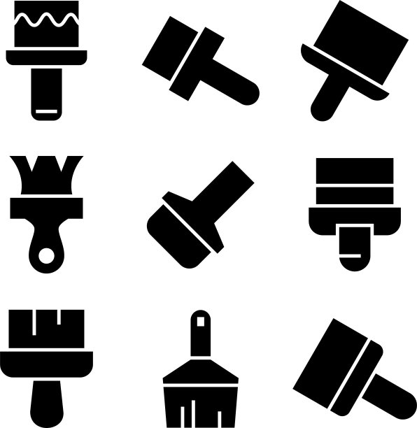 孤立的画笔图标或logo标志符号图片下载