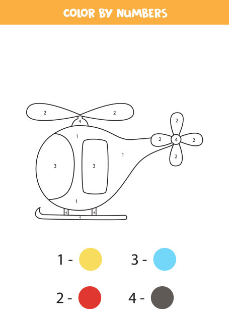 彩色卡通直升机号码图片下载