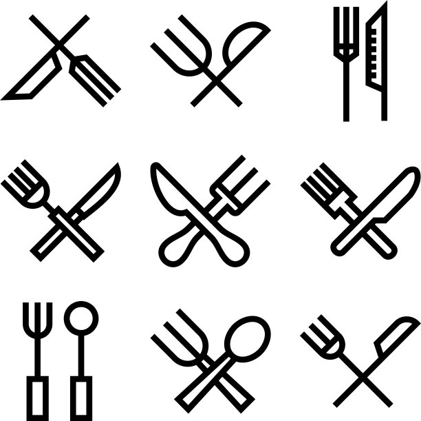 餐具图标或Logo独立标志图片下载
