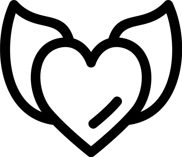 飞心标志或标志孤立标志符号图片下载