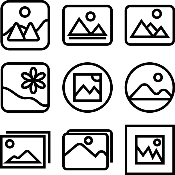 画廊图标或标志孤立的标志符号图片下载