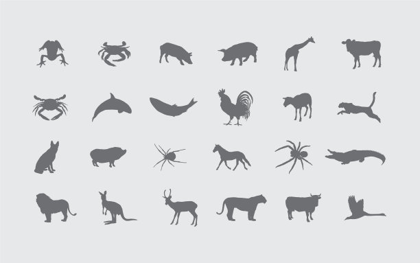 24种动物图标设计图片下载