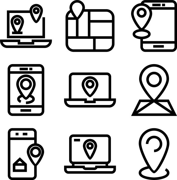 GPS图标或标志孤立标志符号图片下载