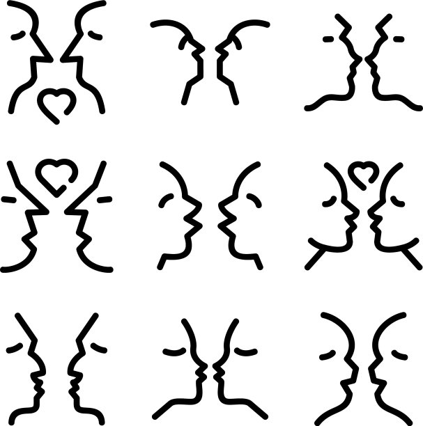 接吻标志或标志孤立符号符号图片下载