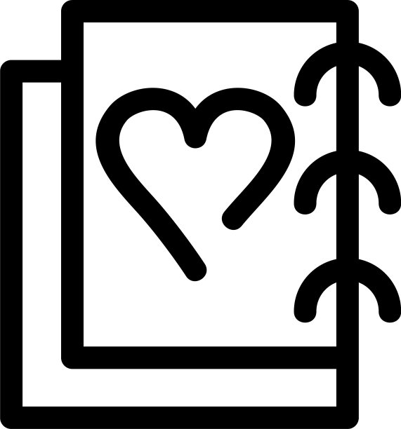 爱情日记图标或标志孤立标志符号图片下载