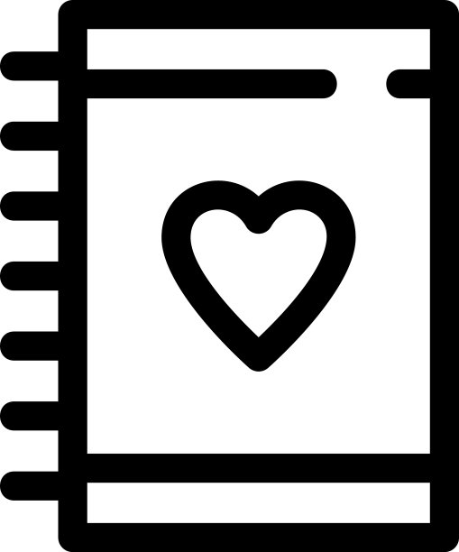 爱情日记图标或标志孤立标志符号图片下载