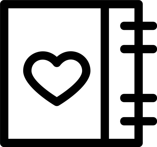 爱情日记图标或标志孤立标志符号图片下载