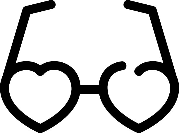 爱眼镜图标或标志孤立标志符号图片下载