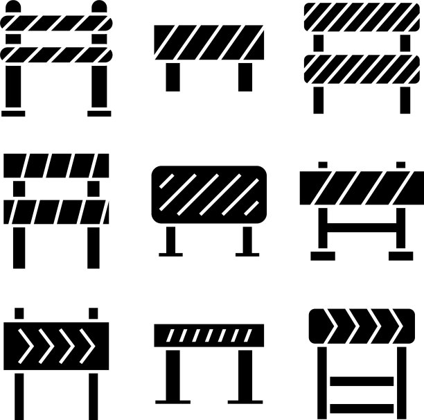 道路障碍标志或标志孤立标志符号图片下载