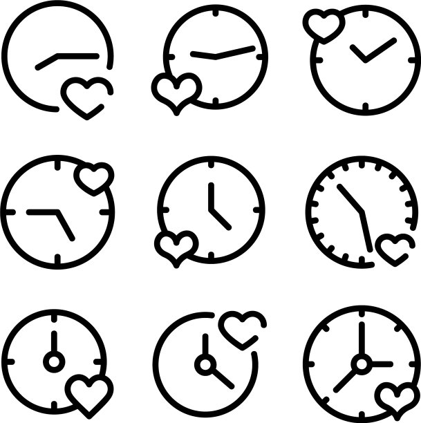 时间爱情图标或logo孤立符号图片下载