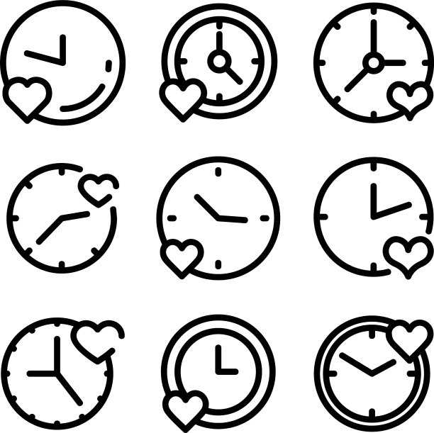 时间爱情图标或logo孤立符号图片下载