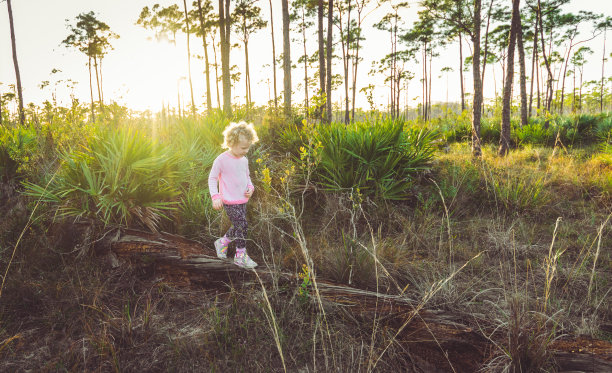 年轻女孩在郊外户外享受大自然图片下载