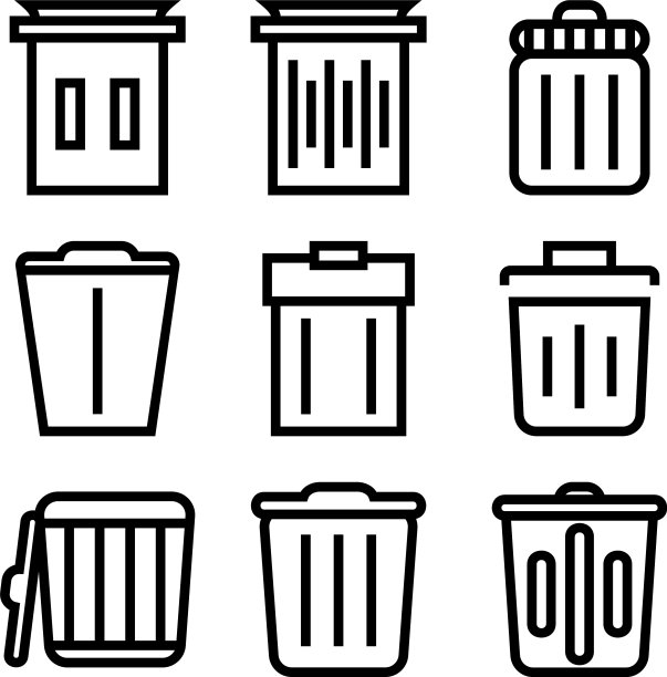 垃圾图标或标志孤立标志符号图片下载