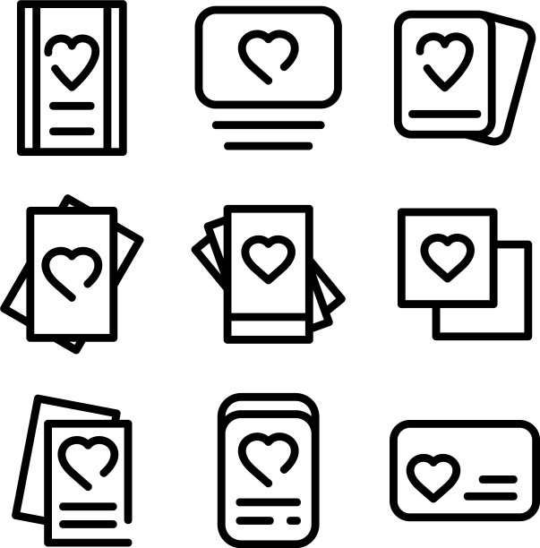 情人卡图标或标志孤立的标志符号图片下载