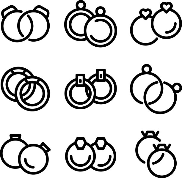 情人戒指标志或标志孤立标志符号图片下载