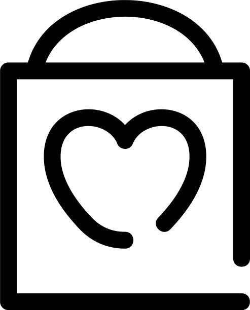 情人节购物图标或标志孤立的标志图片下载