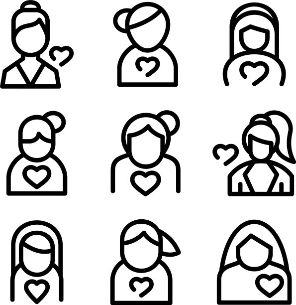 女人恋爱的标志或标志孤立的标志图片下载