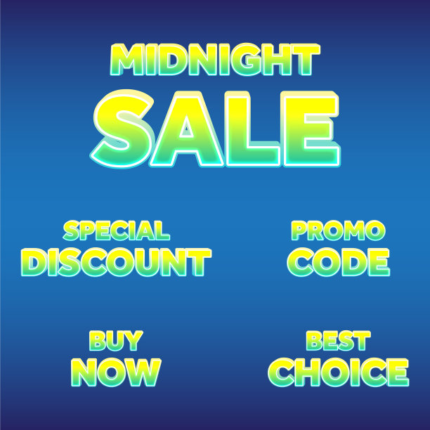 在霓虹灯风格下设置销售和促销标签图片下载