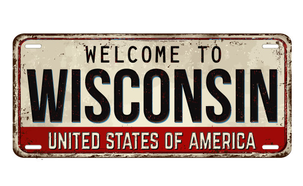 欢迎来到威斯康星州陈旧生锈的金属板图片下载
