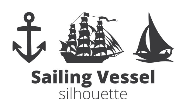 帆船剪影图标在黑色图片下载