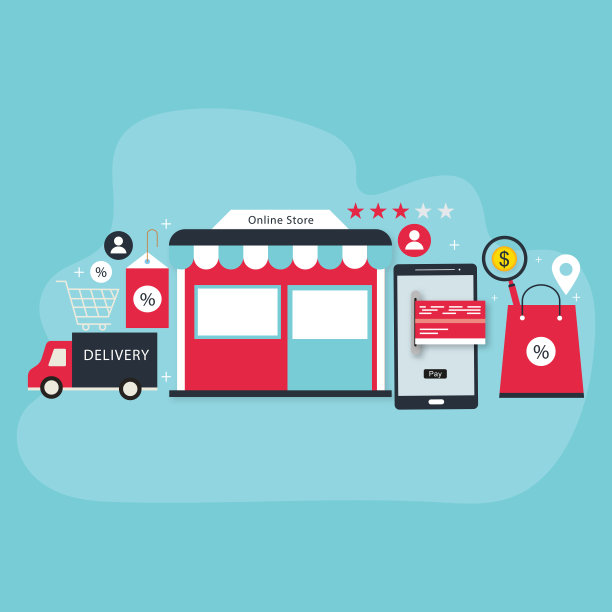 有趣的网上购物，黑色星期五促销，电子商务和网上商店图片下载