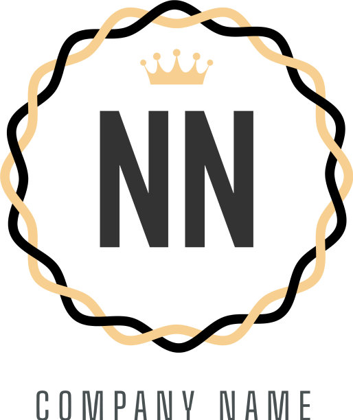 首字母nn金标志概念复古标志图片下载