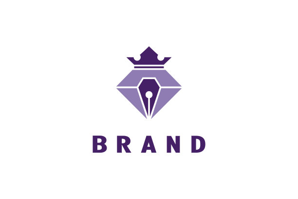 钻石笔与皇冠图标图片下载