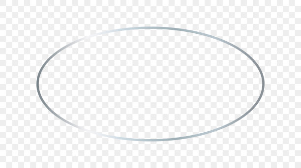 银色发光椭圆形框架图片下载