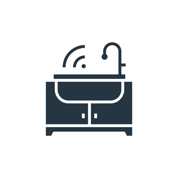 脸盆图标。字形面盆图标用于网站设计和移动，应用程序开发，打印。洗手盆图标从填充智能家居收集孤立的白色背景。图片下载