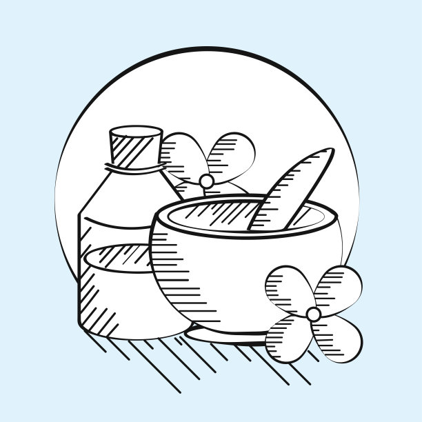 水疗砂浆油手绘图片下载