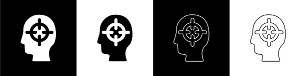 集发现问题于心理学图标孤立图片下载