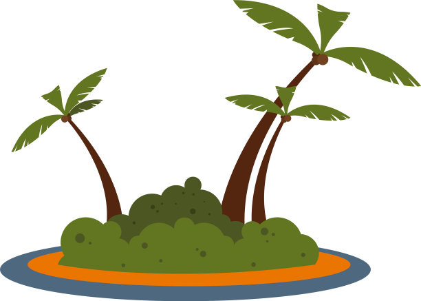 孤独的绿岛孤立在白色图片下载