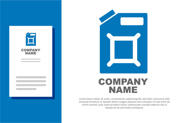 蓝色罐的汽油图标隔离在白色图片下载