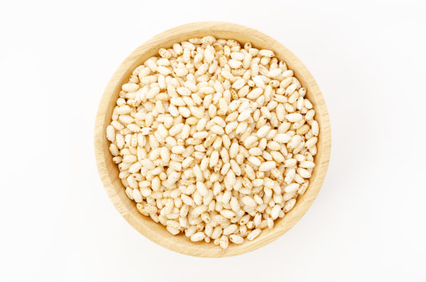 白底木碗里的糯米图片下载