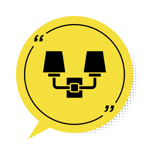 黑色壁灯或壁灯图标孤立在白色上图片下载