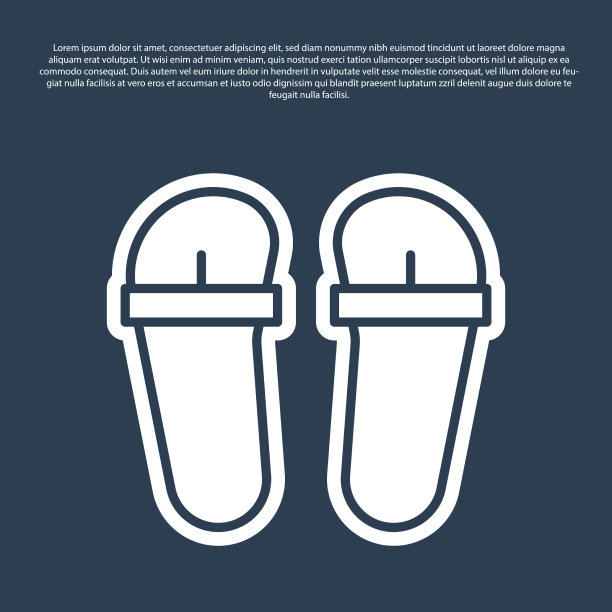 蓝线flip flops图标孤立在蓝色图片下载