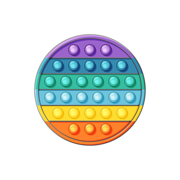 硅胶玩具把它放在白色的背景上。圆。抗压力玩具会让人产生坐立不安的感觉。矢量插图。图片下载