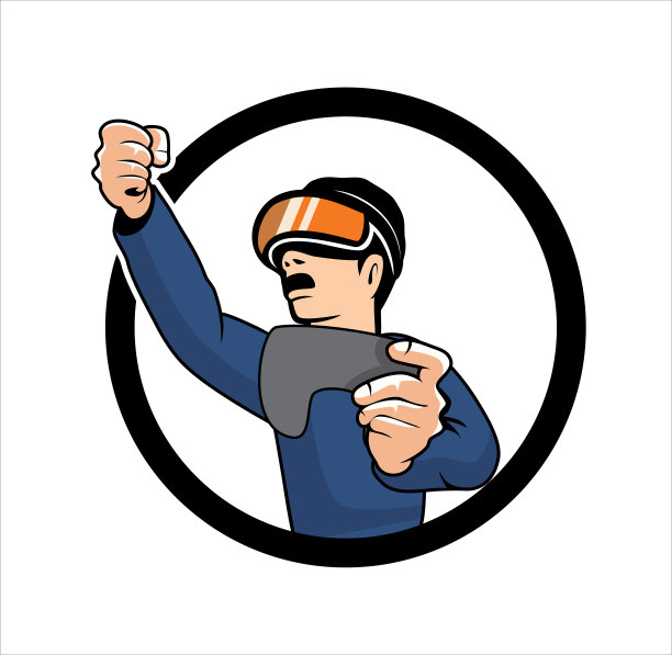 虚拟现实虚拟游戏玩家设计插图图片下载