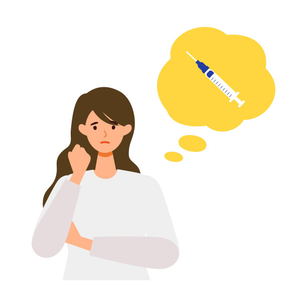 妇女正在考虑接种疫苗。冠状病毒疫苗的概念。图片下载