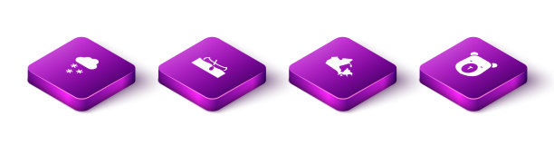 设置等距云与雪上皮艇或独木舟图片下载