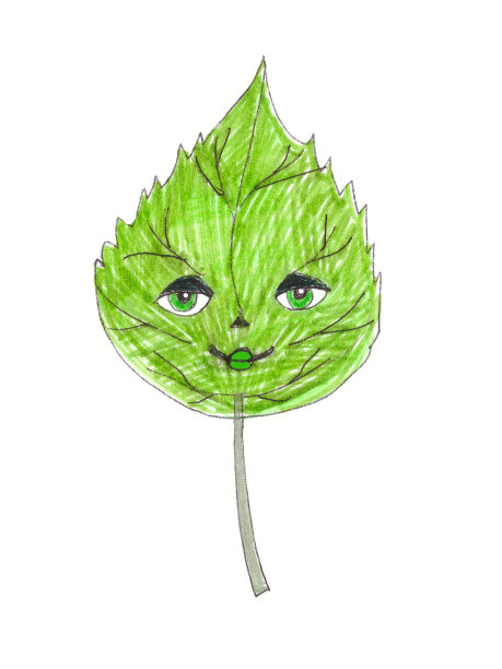 树叶用脸，叶个性化，图形色彩绘图，生态理念图片下载