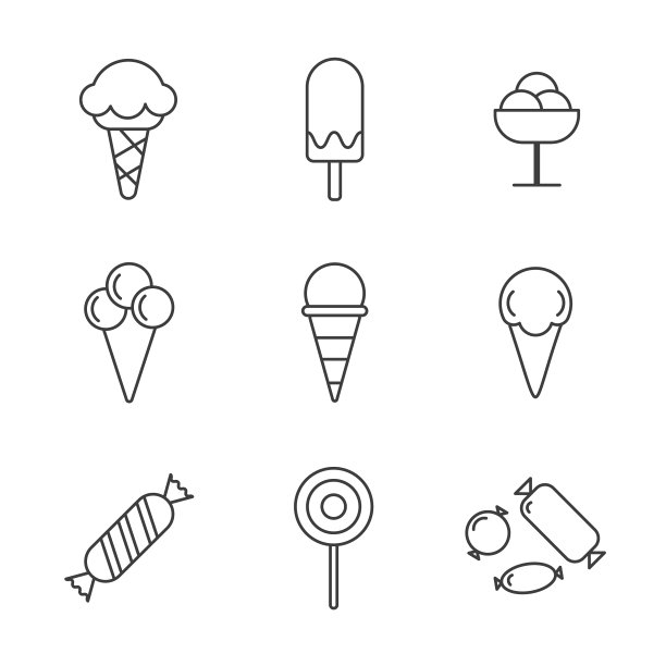 设置简单不同的糖果图标在时尚图片下载