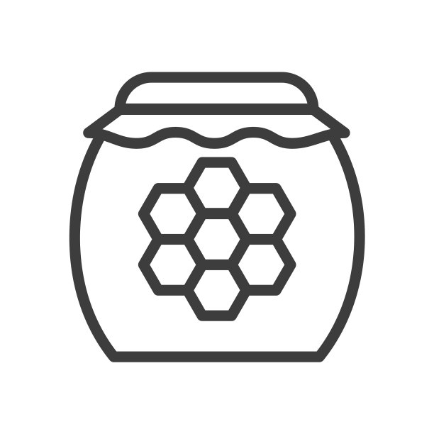 甜蜜的蜂蜜罐简单的食物在时尚的风格图标图片下载