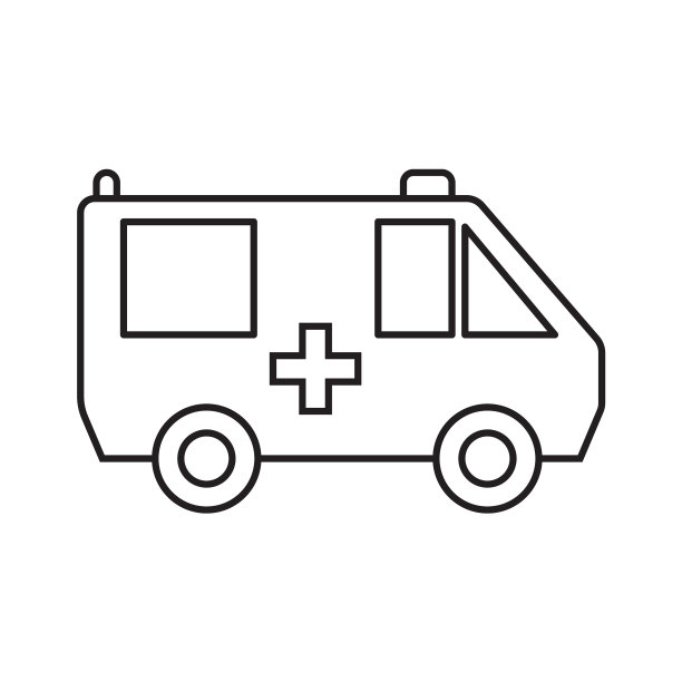 救护车，简单的药物图标在时尚线图片下载