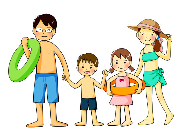 泳衣风格的家庭图片下载