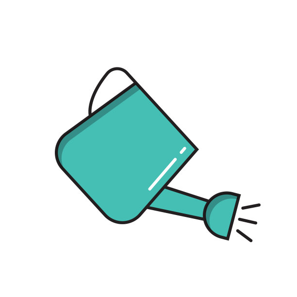 水可以简单的园艺图标在时尚的线图片下载