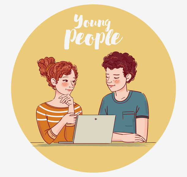 年轻的学生一起学习和使用笔记本电脑图片下载