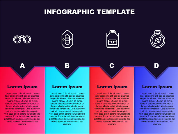 设置行双筒望远镜漂流船徒步背包图片下载