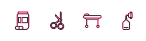 配线药瓶和药片担架图片下载